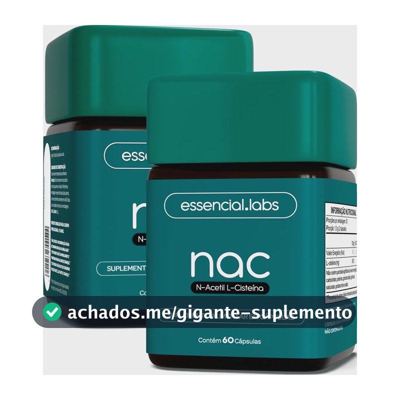 02 POTES do NAC Acetilcisteina 600mg - Máxima Concetranção e Pureza - 120 Cápsulas