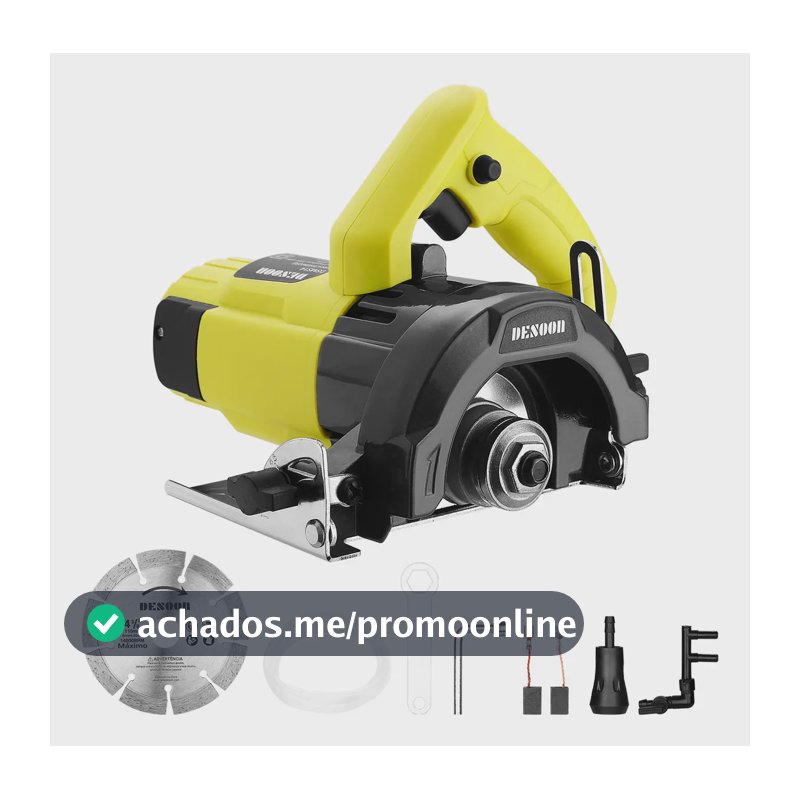 Serra Mármore Desoon 1400W 14000rpm Corte Ajustável 45° 32mm