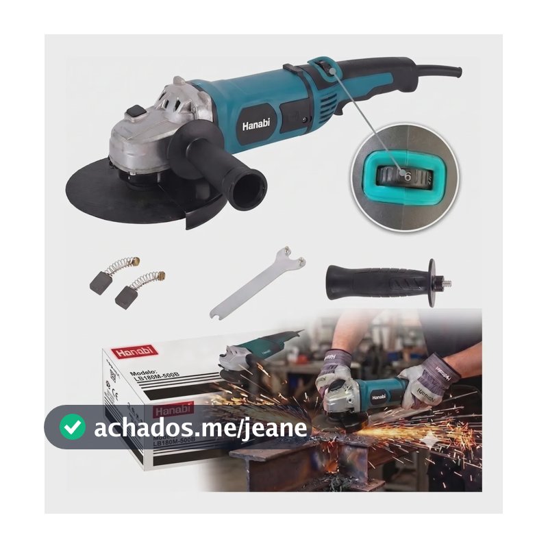 Esmerilhadeira Angular 7 Pol 2000w Controle Velocidade 180mm Azul 220v