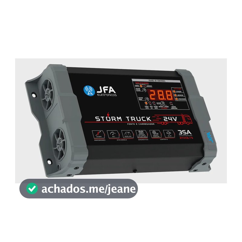 Fonte Carregador 24v Jfa Storm Truck 35a Bivolt Preto 1050w Preto