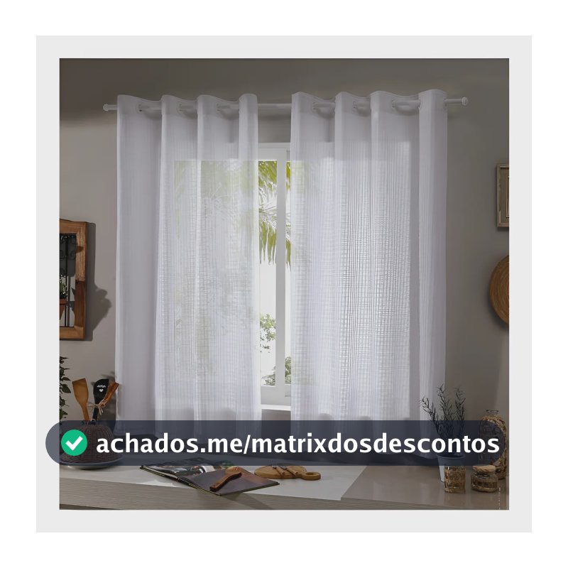 Cortina Cozinha Renda Duplex Brisa 3,00x1,20 Bella Janela Cor Branco 10