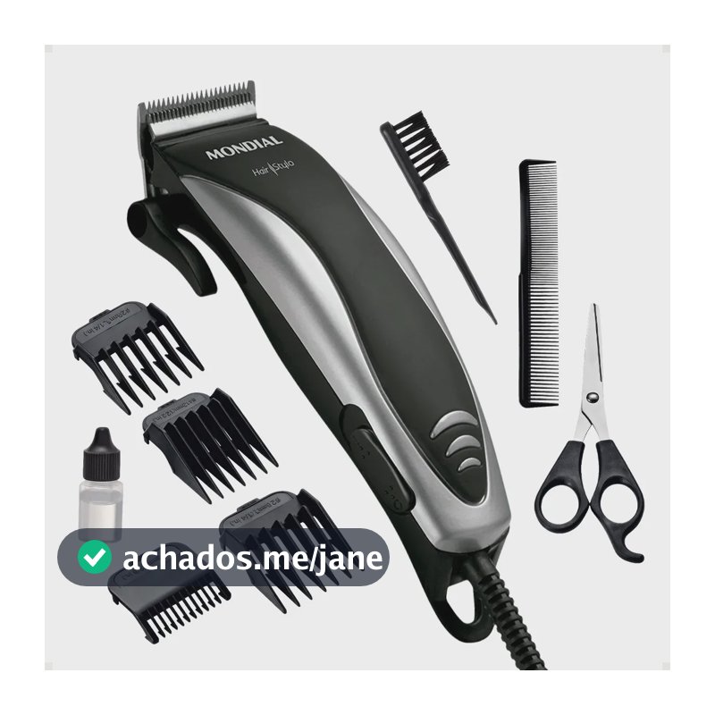 Cortador de Cabelos Hair Stylo Mondial Preto/Prata CR-02