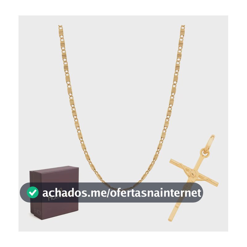 Corrente Masculina Cordão Rommanel Banhado Ouro 18k Dourado