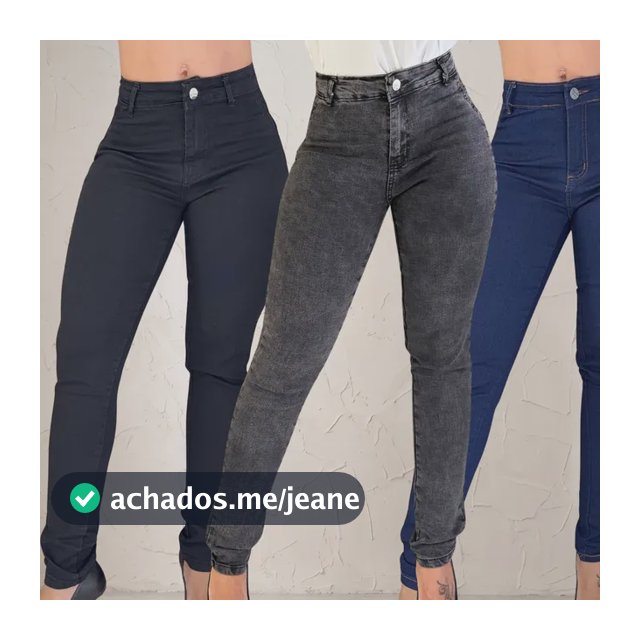 Kit 3 Calça Jeans Feminina Skinny Cintura Alta Premium