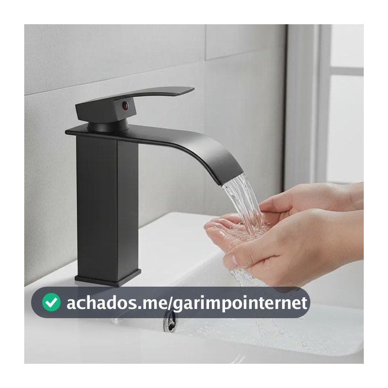 Torneira Banheiro Monocomando Misturador Lavatorio Casacata Preto Fosco Yesop