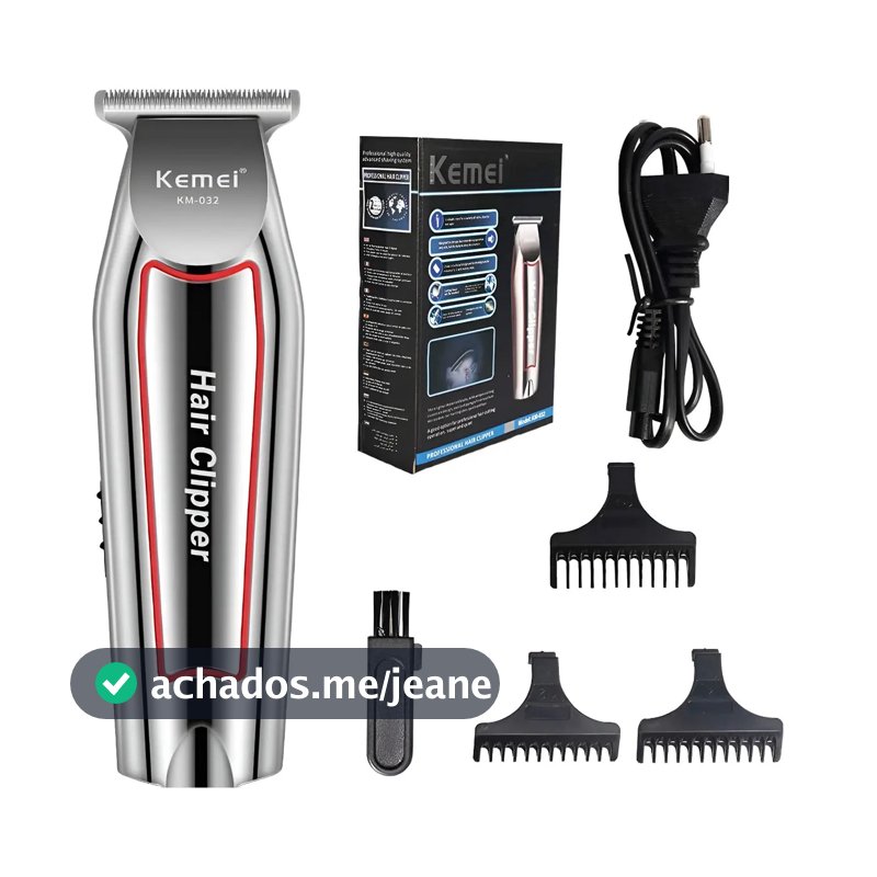 Máquina Acabamento Kemei KM-032 Barba Cabelo Bivolt