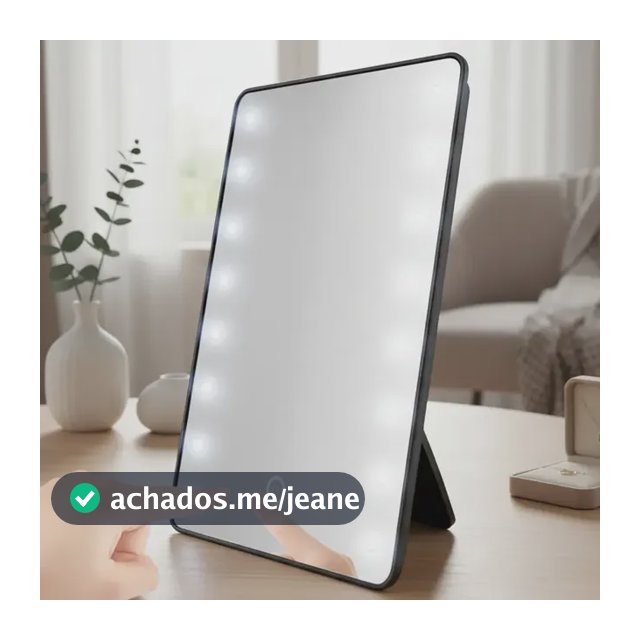 Espelho De Mesa Com Luz Led Regulável P/ Maquiagem Portátil