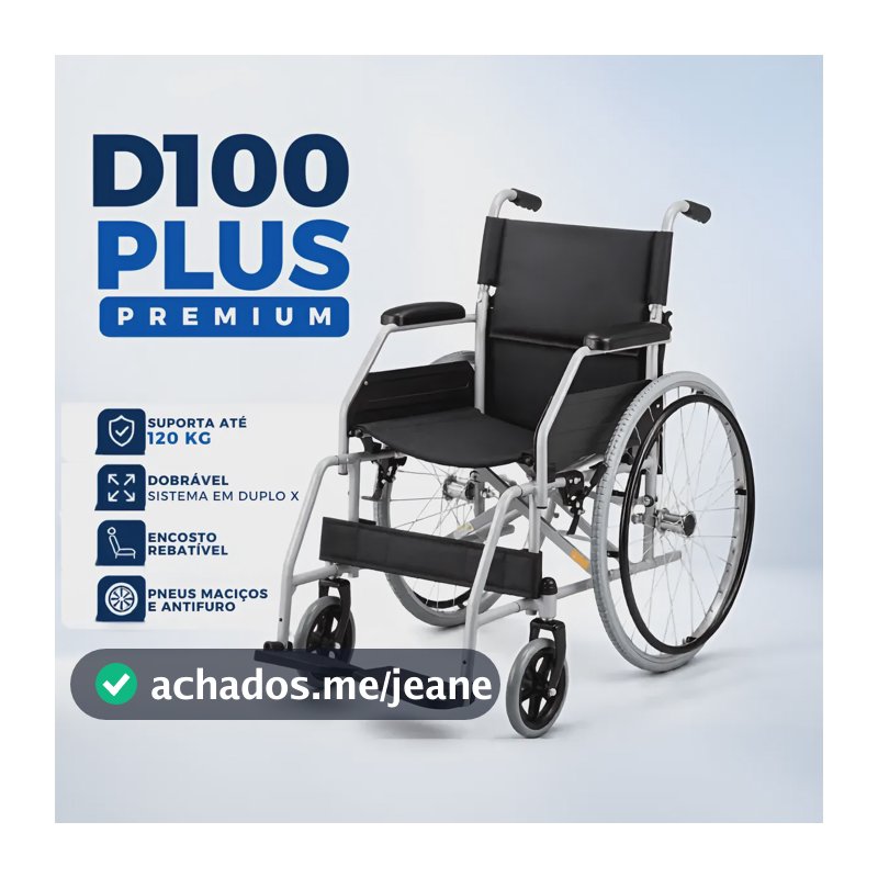 Cadeira De Rodas Dobrável Aço Resistente Desmontável 120kg