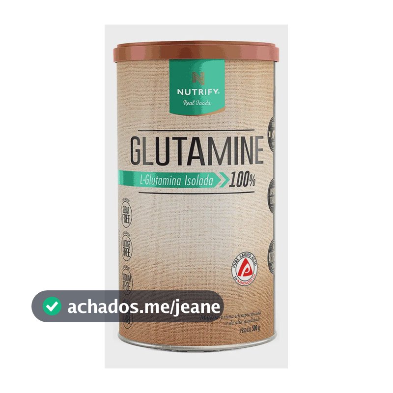 Glutamine L-Glutamina Isolada 100% Sem Sabor 500g Nutrify