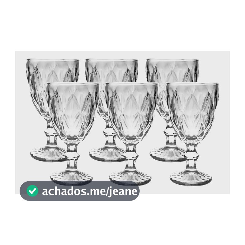 Jogo De Taça Diamond Empire Premium 6 Peças - 330ml Cor Transparente