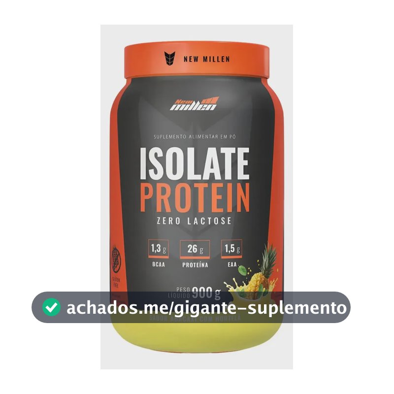 Whey Isolado New Millen Isolate Protein Pó 900g Sabor Abacaxi C/ Hortelã