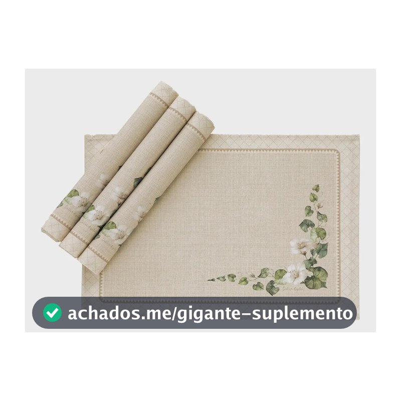 Kit Jogo Americano 4 Peças Retangular Estampado Dohler Renova Botânica