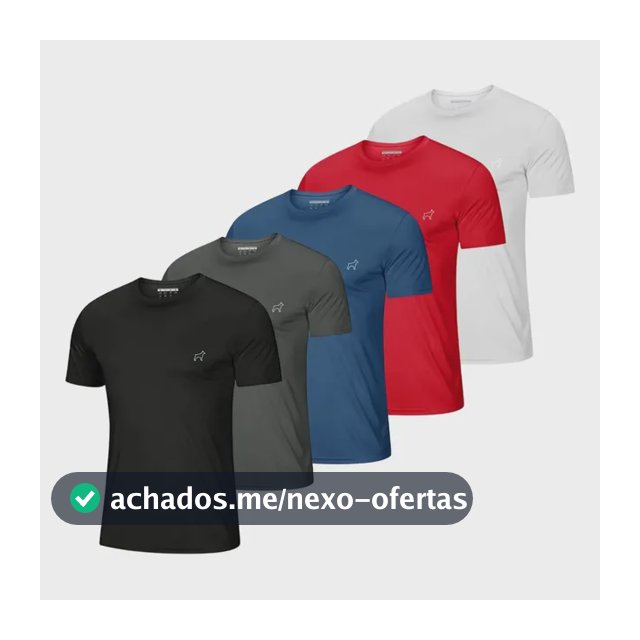 Kit 5 Camisetas Parvori Dry Fit Academia Esportes - Slim Fit