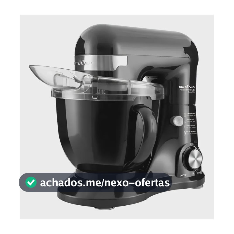 Batedeira Planetária Britânia Preta 700w Preto 110v