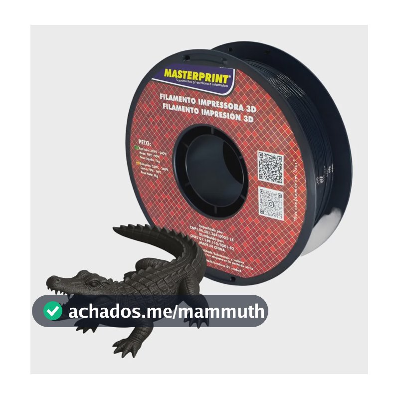 Filamento Impressora 3d Masterprint Petg 1.75mm 1kg Preto
