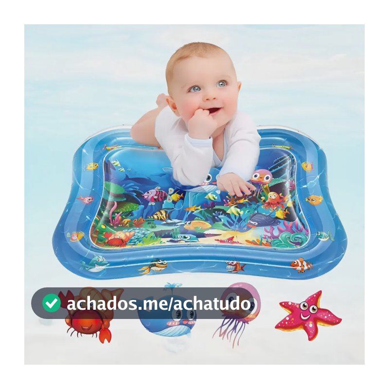 Tapete Sensorial Inflável De Agua Atividades Tummy Time Bebê