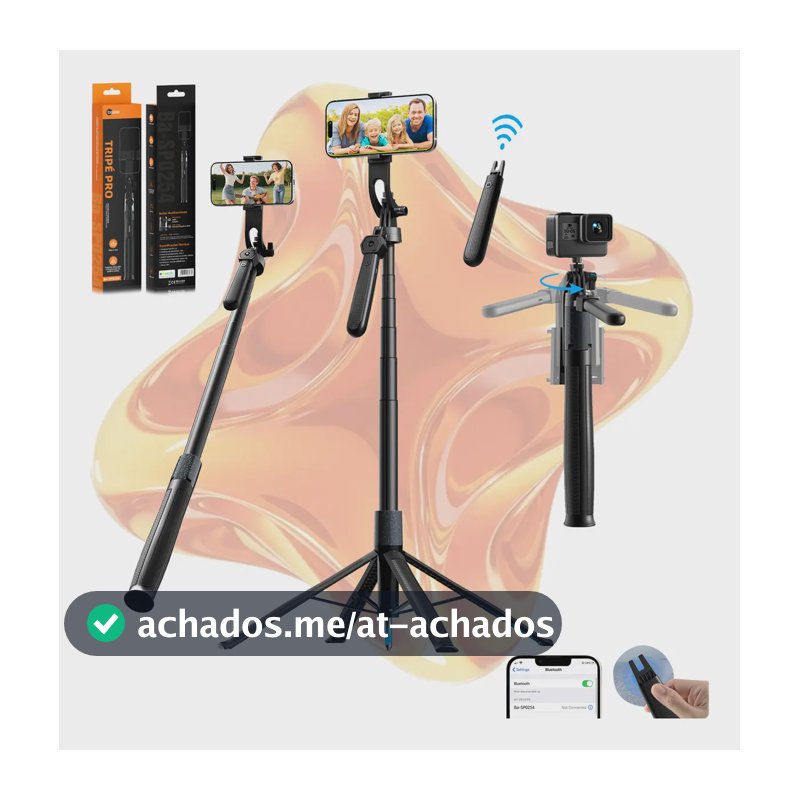Basike Tripé 1,80m Bastão Portátil Profissional Com Controle Remoto Para Telefone Celular E Camera Go Pro Ringlight Youtube Ig Kwai Tiktok Live Streaming Vlog Selfies Estacas Fixação Overhead Shooting