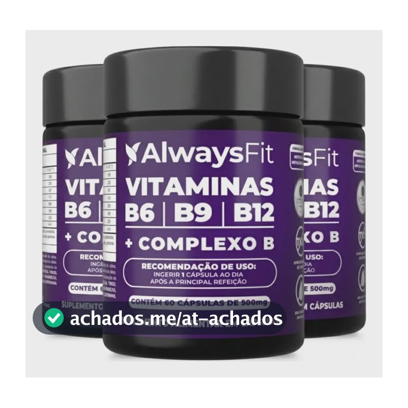 Suplemento em cápsula Always Fit Complexo B - Forma Ativa B9 Sem sabor 3 kits de 60 un