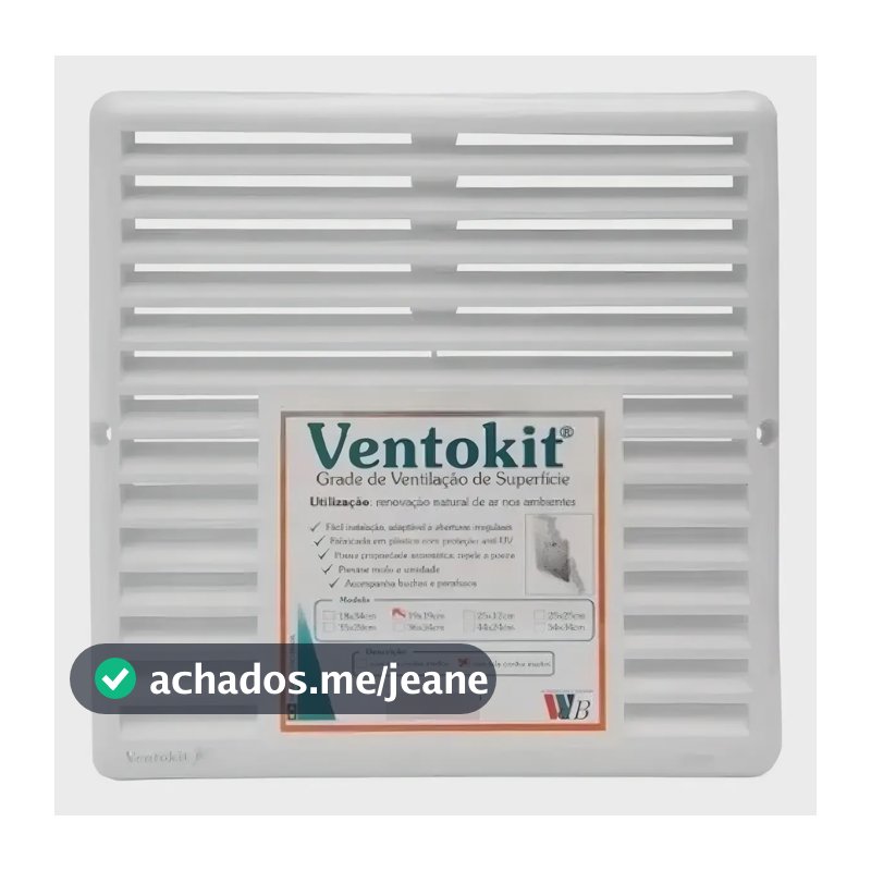 Grade de Ventilação 25 x 25 cm para Parede, com Tela Anti-inseto