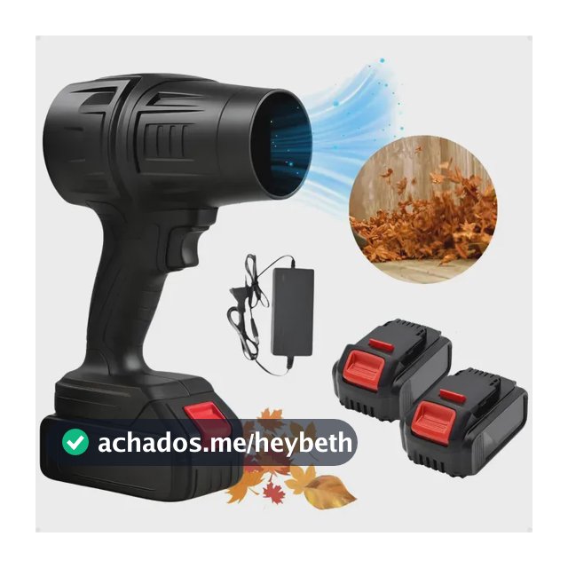 Soprador de Folhas e Pó Turbo Portátil sem Fio 48V com 2 Baterias e Carregador para Jardim e Garagem