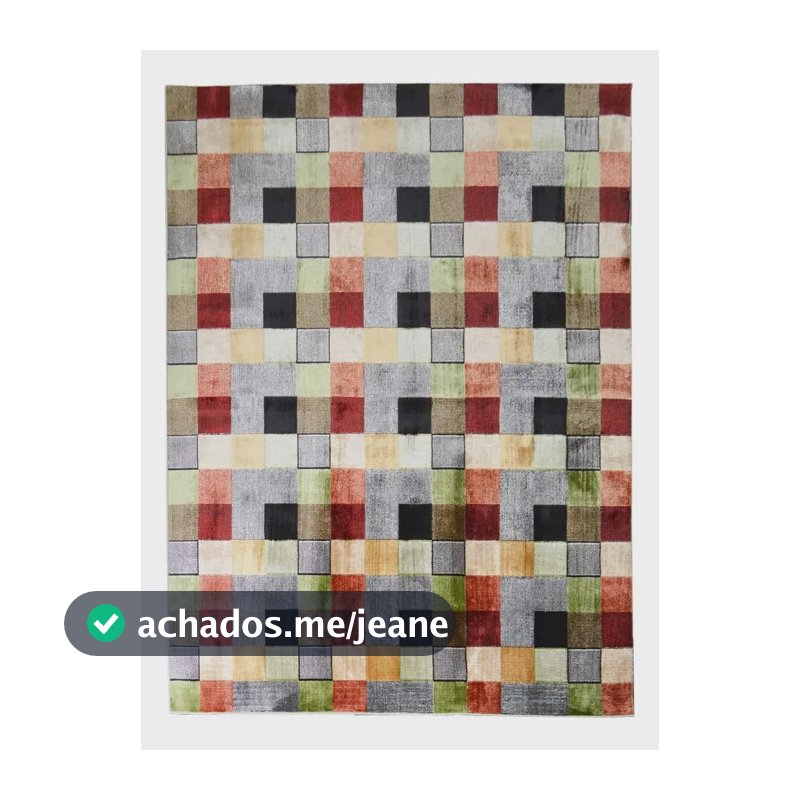 Tapete Pathwork Retangular Veludo 60x120 Cm Colorido
