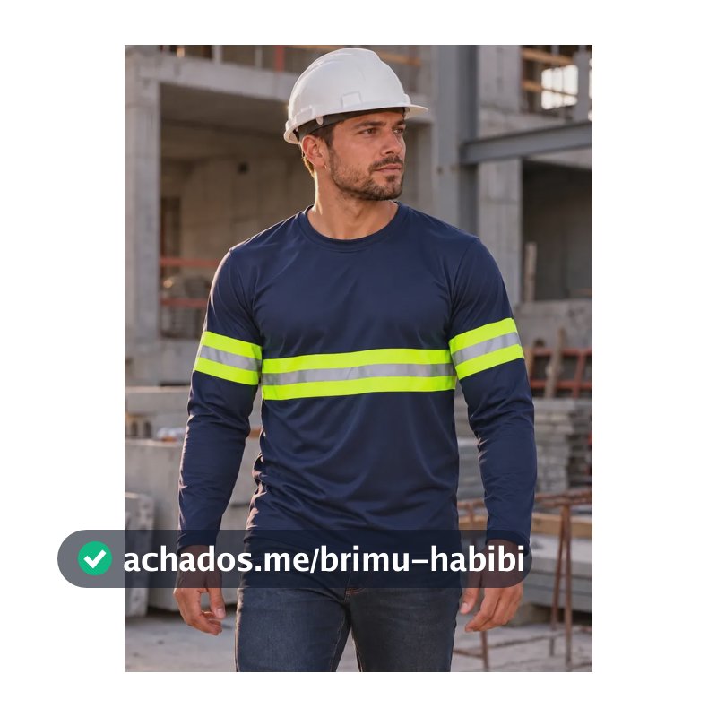 Camisa Térmica Manga Longa Refletiva Rodovia E Construção Azul-marinho Refletida P