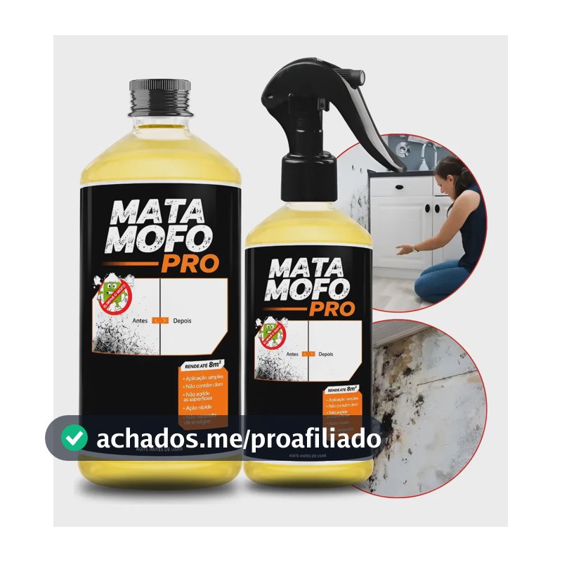 Mata Mofo Parede Não Volta Anti Mofo Teto Piso 1l + Spray