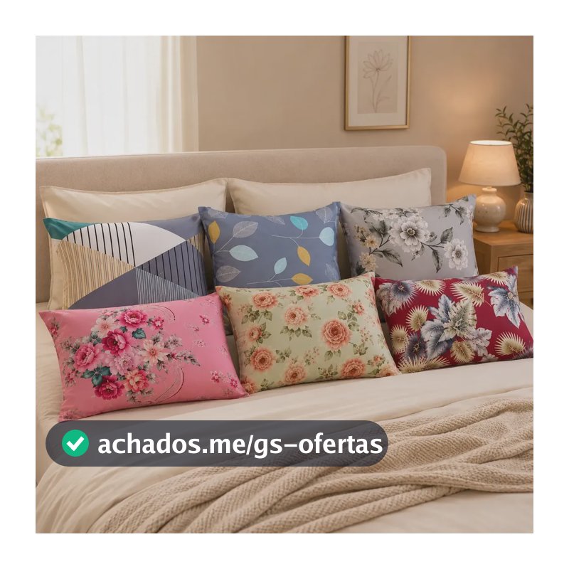 Kit 10 Fronhas 50x70 Estampadas Micropercal 200 Fios Macia Estampas Sortidas