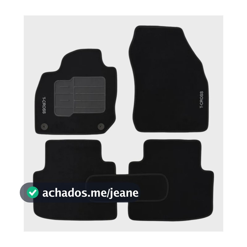 Tapete Tcross 2019 A 2026 Carpete 5 Peças 6mm Antiderrapante Preto 2019 A 2026