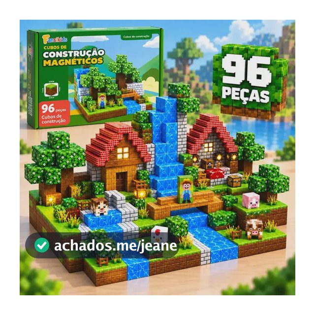 Blocos Magnéticos De Montar 96 Peças Brinquedo Educativo 96 Blocos De Construção