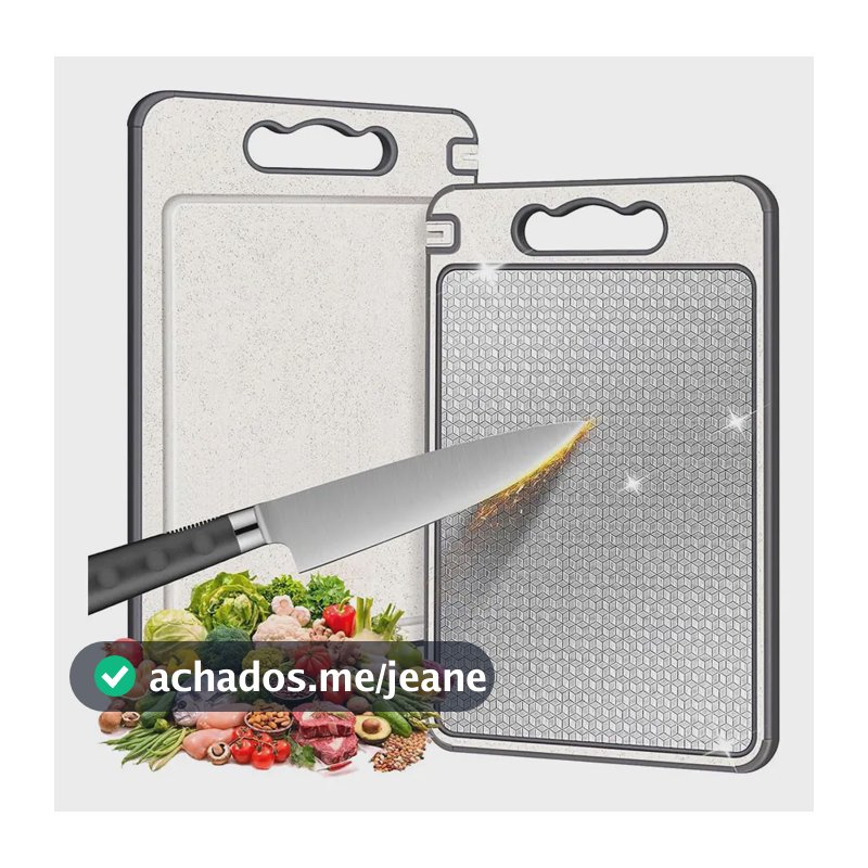 Tabua De Corte Saudável Para Cortar Dupla Face Aço Inox Pp