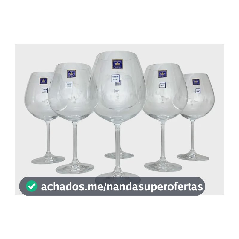 Jogo 06 Unidades De Taças Vinho Tinto 650ml Cristal Bohemia Cristal