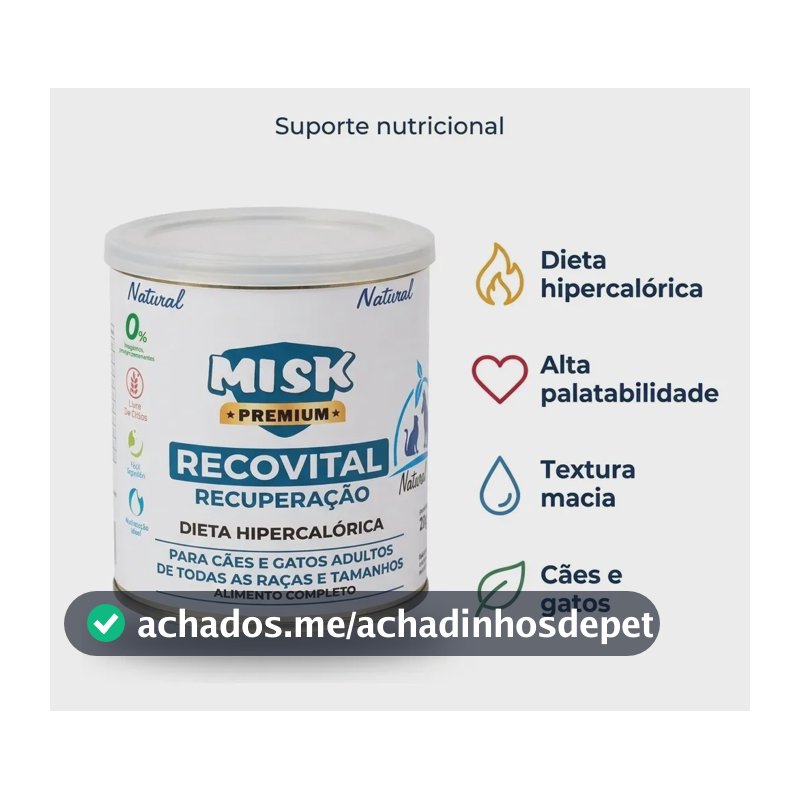 Ração Úmida Misk Recuperação Cães E Gatos Recover 280g