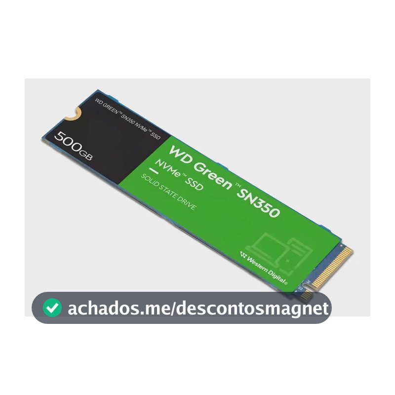 Ssd M.2 500gb Wd Green Sn350 2280 Nvme Pcie Gen 3.0 Wds500g2g0c Velocidade De Leitura 2400mb/s Para Pc E Notebook Cor Verde