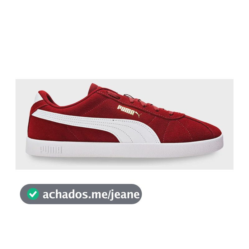 Tênis Masculino E Feminino Club Ii Puma Intense Red-puma White-puma Gold Geométrico 38 Br
