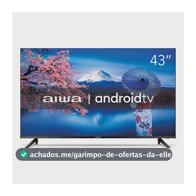 Smart TV AIWA 43” Android Full HD Borda Ultrafina HDR10 Dolby Áudio AWS-TV-43-BL-02-A