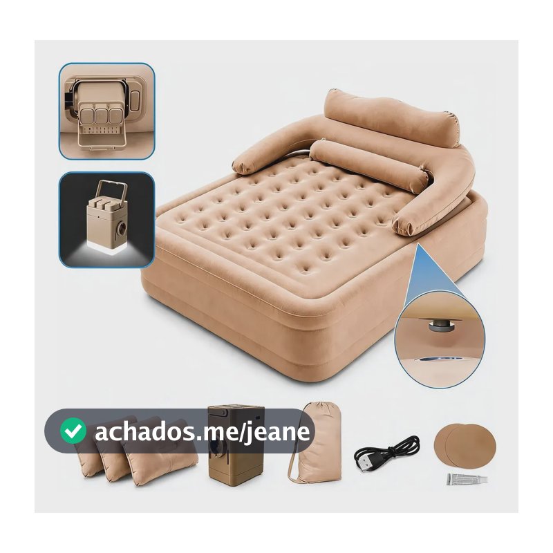 Colchão Inflável Casal Runify Confortável E Prático Tamanho 203x183cm