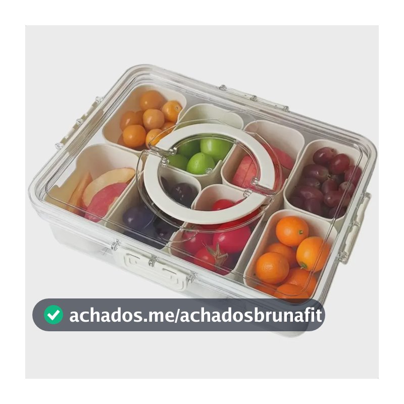 Pote Organizador Hermético Geladeira Com Divisórias Acrílico Transparente