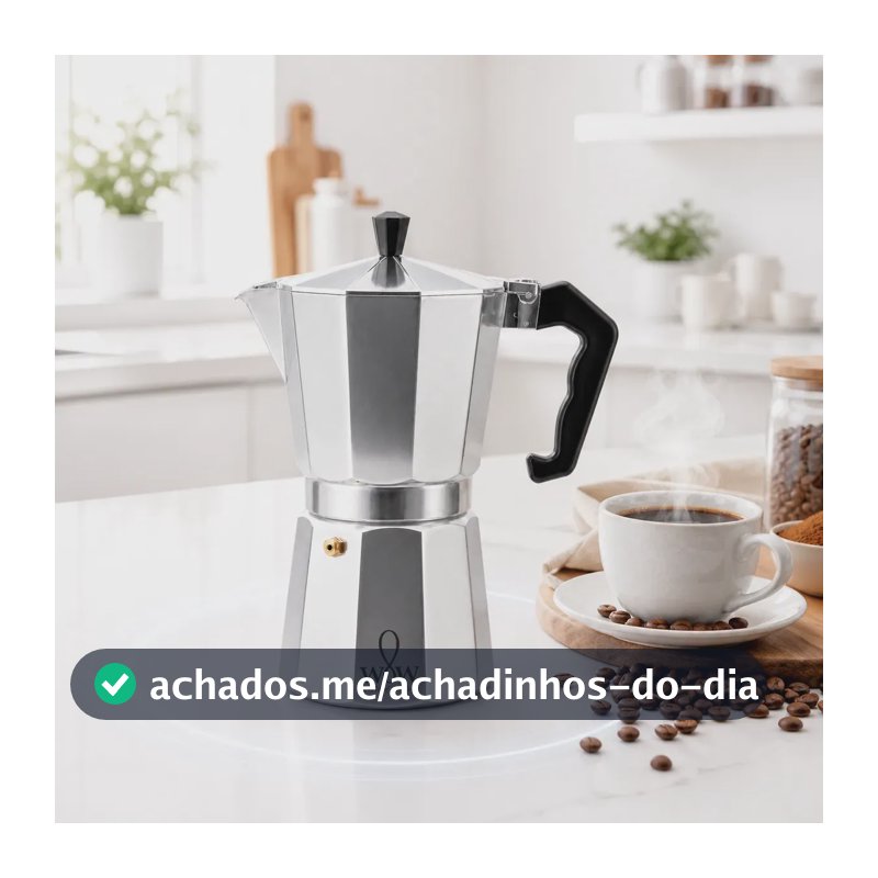Cafeteira Italiana Premium 6 Xícaras De Alumínio Wow World Of Wonders