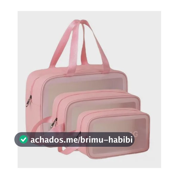 Necessaire Sem Gênero Washbag Kit Necessaires Rosa Liso