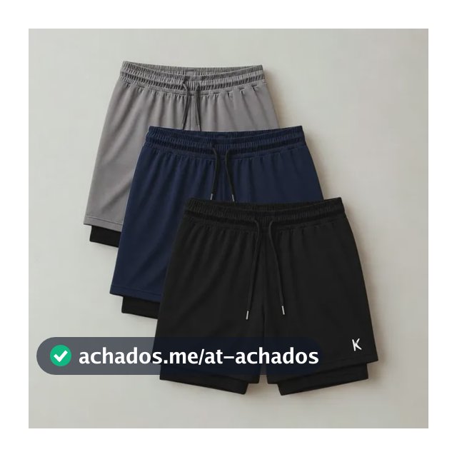 Kit 3 Shorts 2 Em 1 Masculino De Compressão Corrida Academia