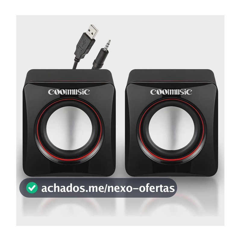 Caixa Caixinha De Som Potente Pc Notebook Subwoofer Para Computador 6w Usb P2 Alto Falante De Mesa Coolmusic
