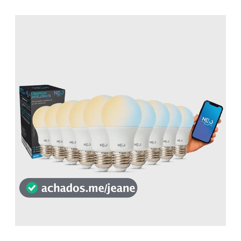 Kit 10 Lampada Led Pera Inteligente Wi Fi 10w 2700K/6500K Branco Quente/Frio E27 110v/220v Cod:290018079-10 Neo Avant