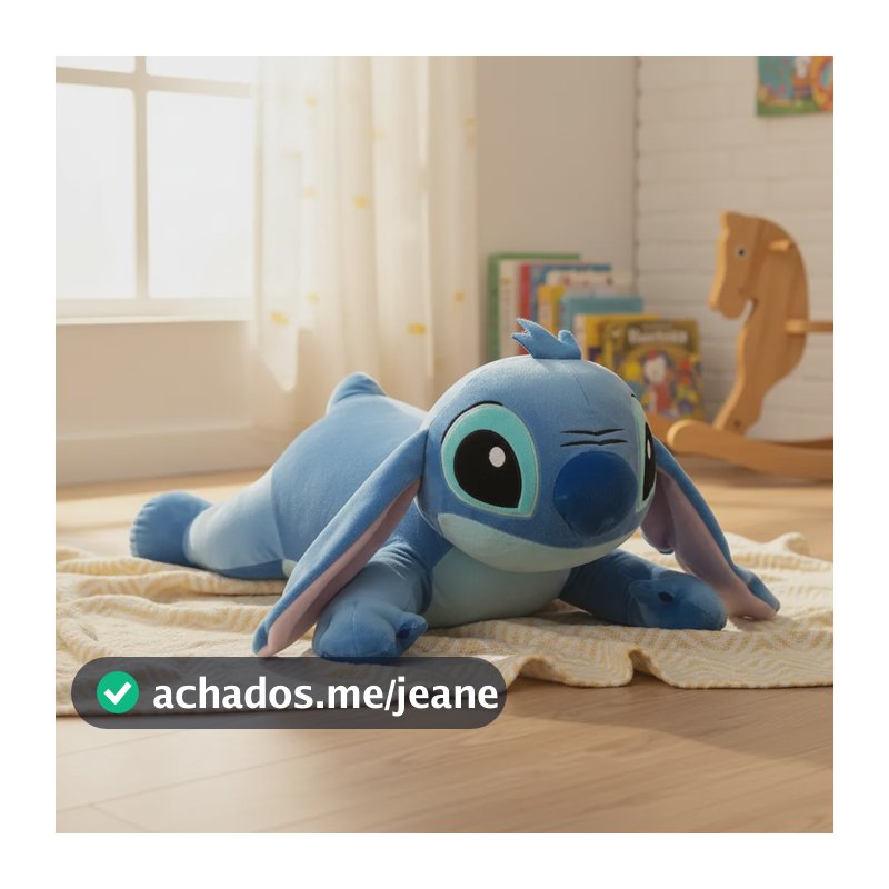 Stitch De Pelúcia Grande Antialérgico Macio Presente Gigante Azul