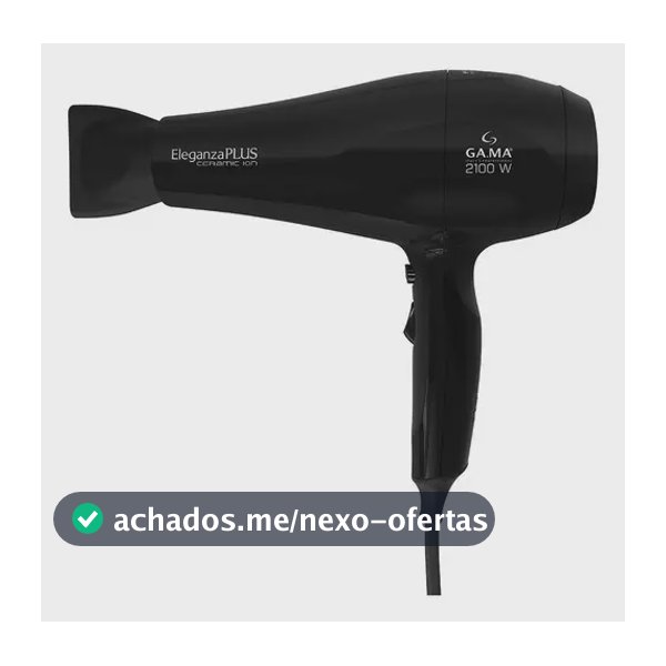 Secador de Cabelo Gama Italy Eleganza Plus 2100W Ceramic Ion Preto Profissional