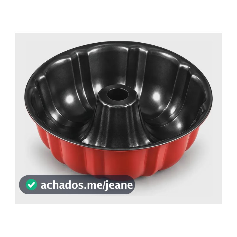 Forma Para Assar Bolo Pudim 24cm Redonda Em Aço Carbono Bordô