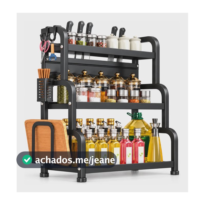 Rack Porta Temperos Organizador De Cozinha Multifuncional 3 Andares