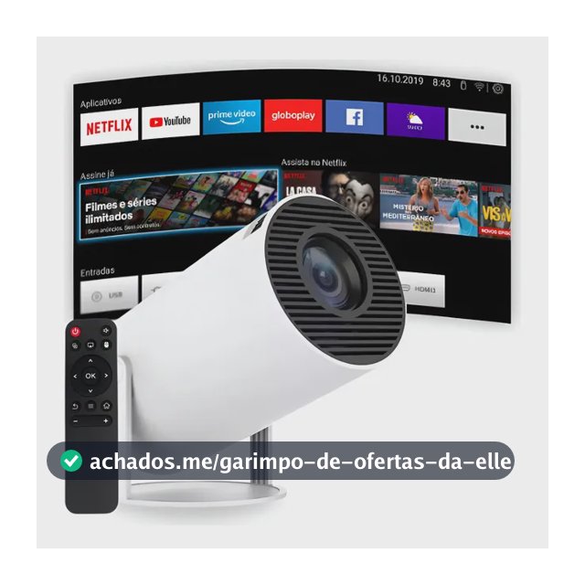 Projetor Portátil 4k Hd Android 11.0 Smart Wifi 5g Bluetooth Branco 127/220v
