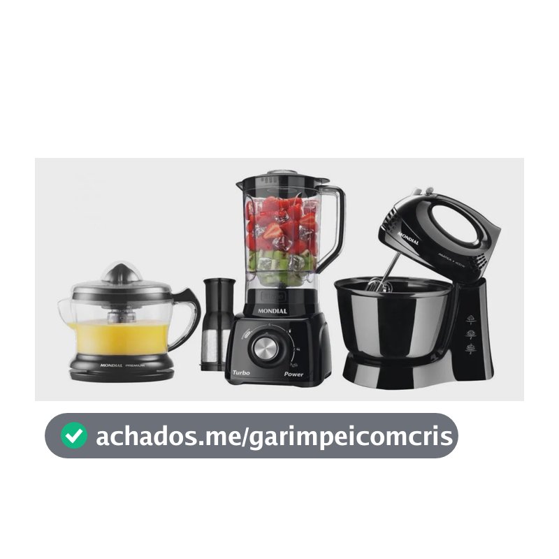 Kit Kt-105-b Mondial Com Liquidificador Batedeira Preto 110v
