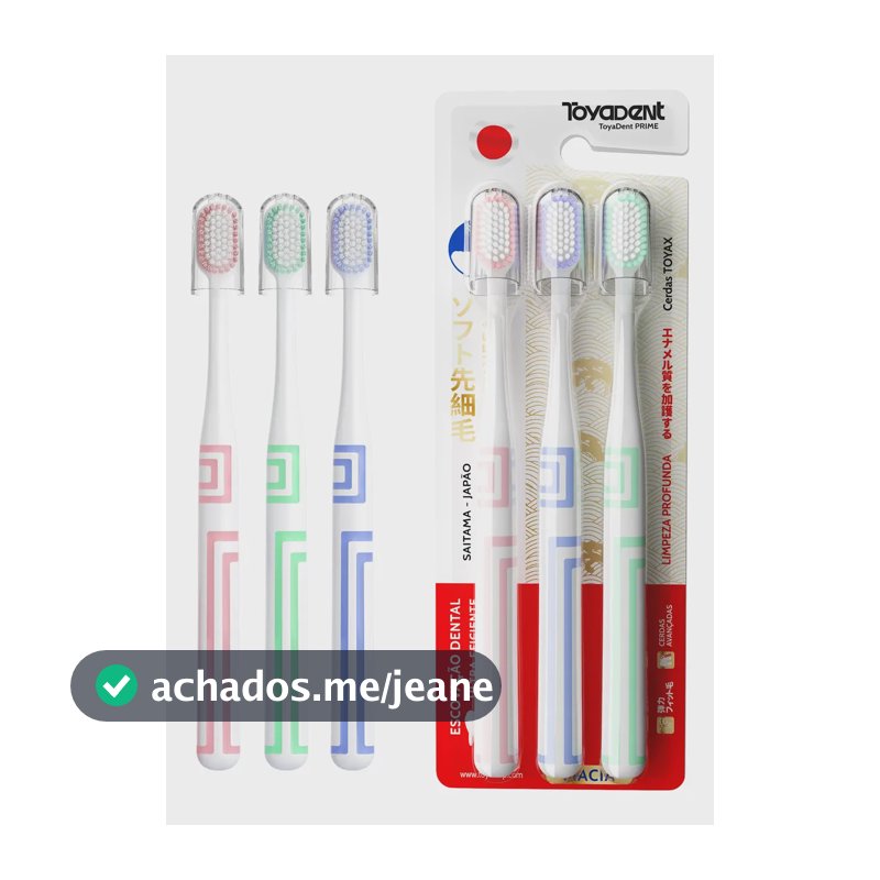 Escova De Dentes Macia Toyadent Prime 3 Peças